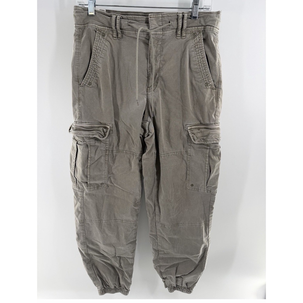 American Eagle Womens 10 Regular Parachute Cargo Pants Army Green Lg Pockets
